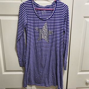 Victoria Secret Purple Stripes Long Sleeved Night Shirt
